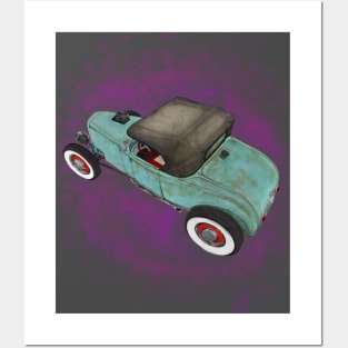 Green rat rod Posters and Art